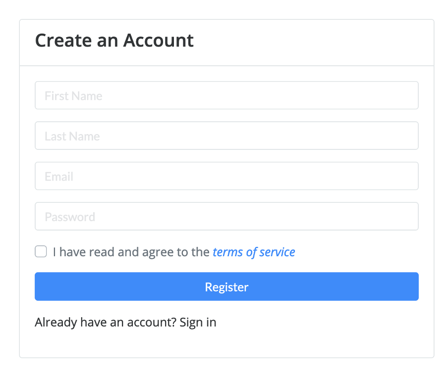 create an account